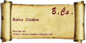 Batu Csaba névjegykártya