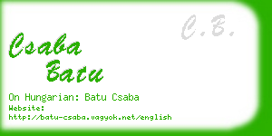 csaba batu business card